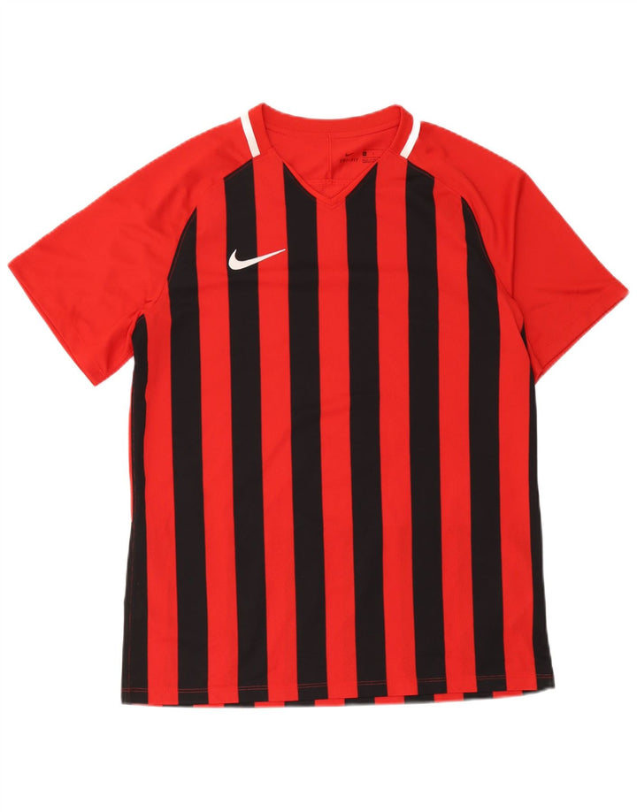 Мужская футболка Nike Dri Fit из полиэстера в большую красную полоску