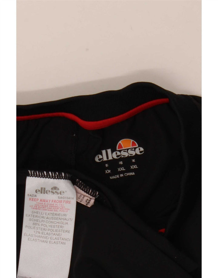 Мужская рубашка-поло Ellesse 2XL, черная, полиэстер с цветными блоками