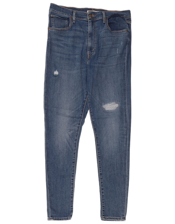 Женские потертые джинсы скинни Levi's W32 L30, синий хлопок