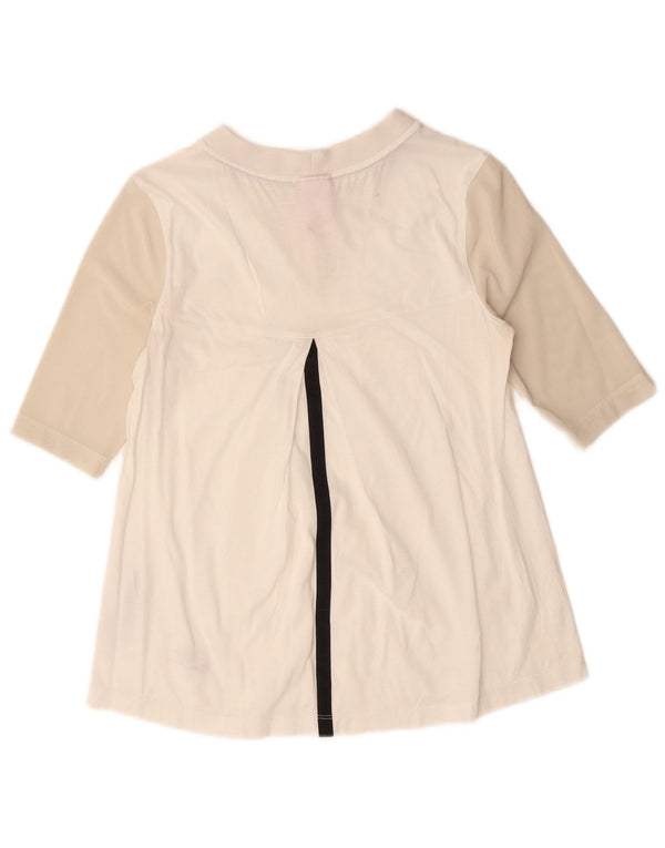 Женский топ с рукавом 3/4 Nike UK 6 XS, белый хлопок с цветными блоками