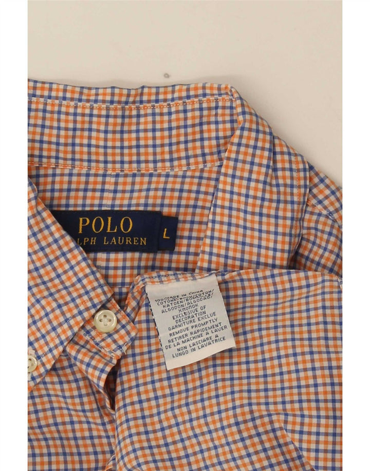 Мужская рубашка Polo Ralph Lauren, большая разноцветная хлопковая клетка в мелкую клетку