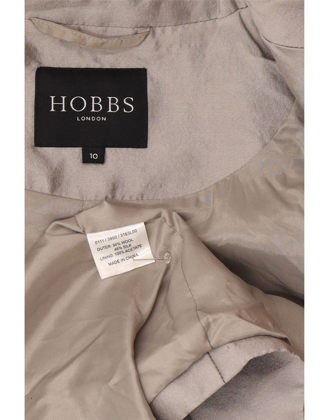 Женское пальто Hobbs UK 10, маленькое серое шерстяное