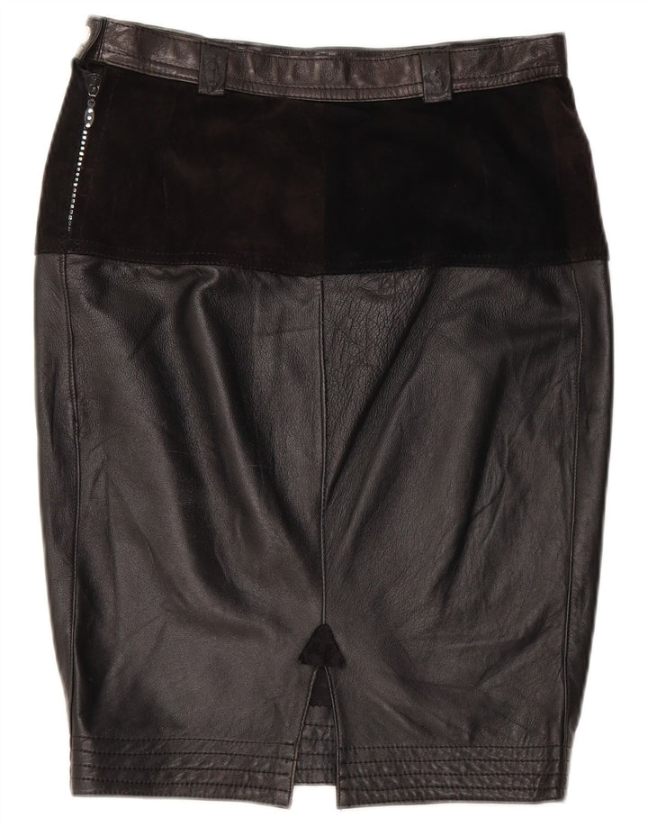 Юбка женская кожаная VINTAGE Medium W28 черная