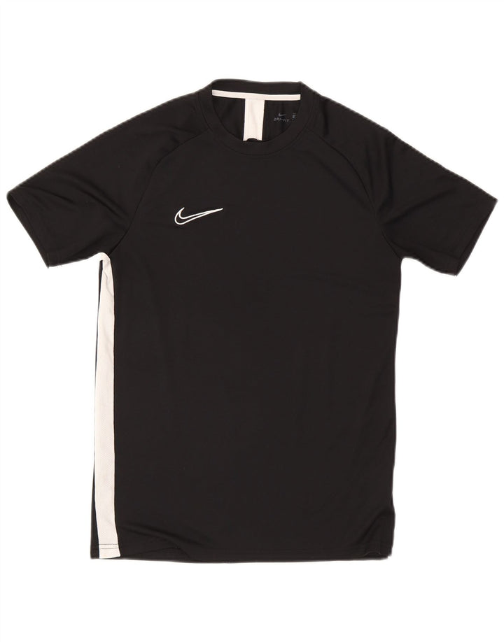 Мужская футболка Nike Dri Fit, средний черный полиэстер с цветными блоками