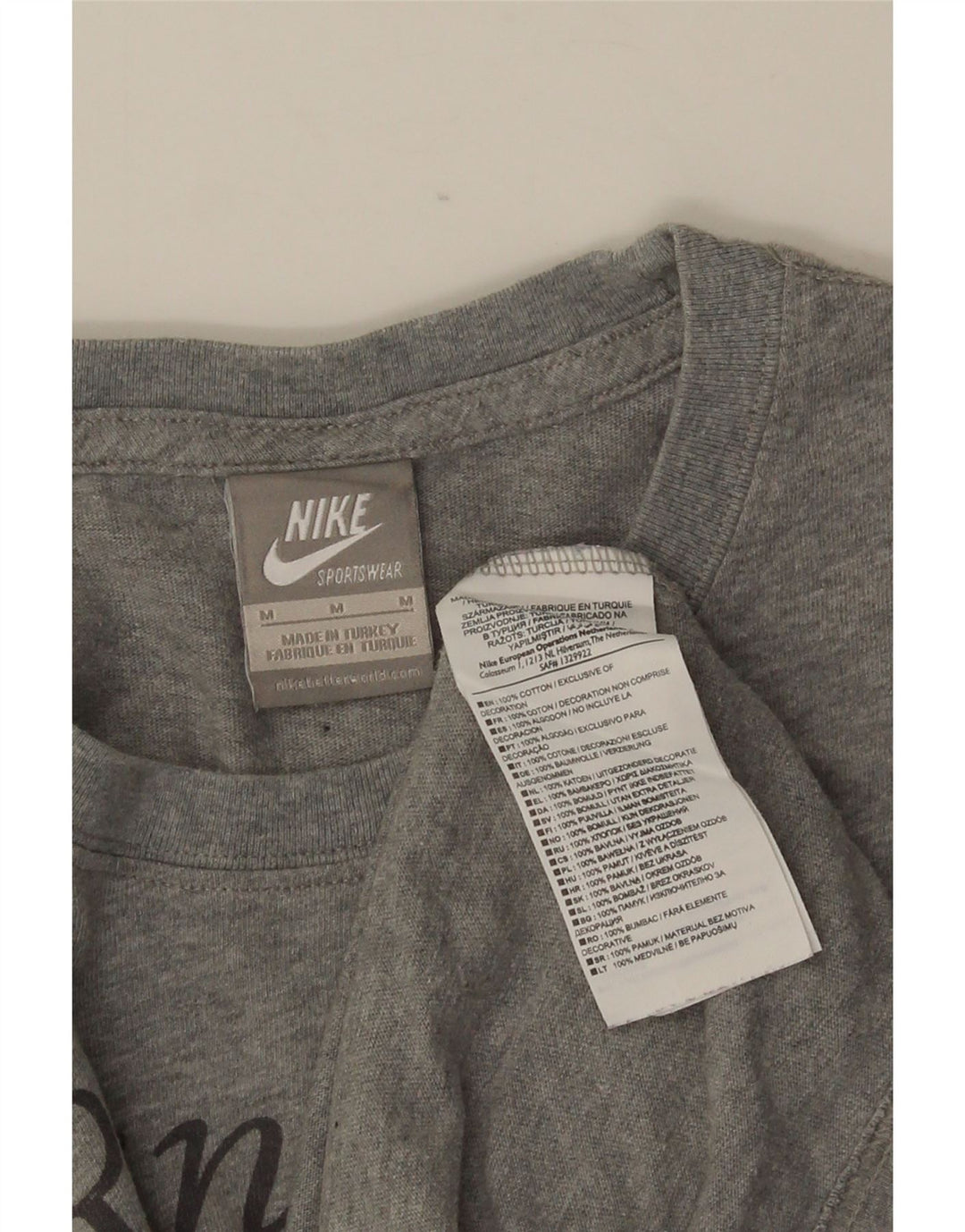 Мужская футболка с рисунком NIKE, хлопковый топ среднего серого цвета