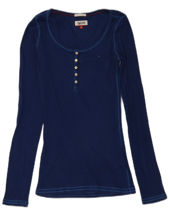 Женский топ Tommy Hilfiger с длинным рукавом UK 12, средний, темно-синий