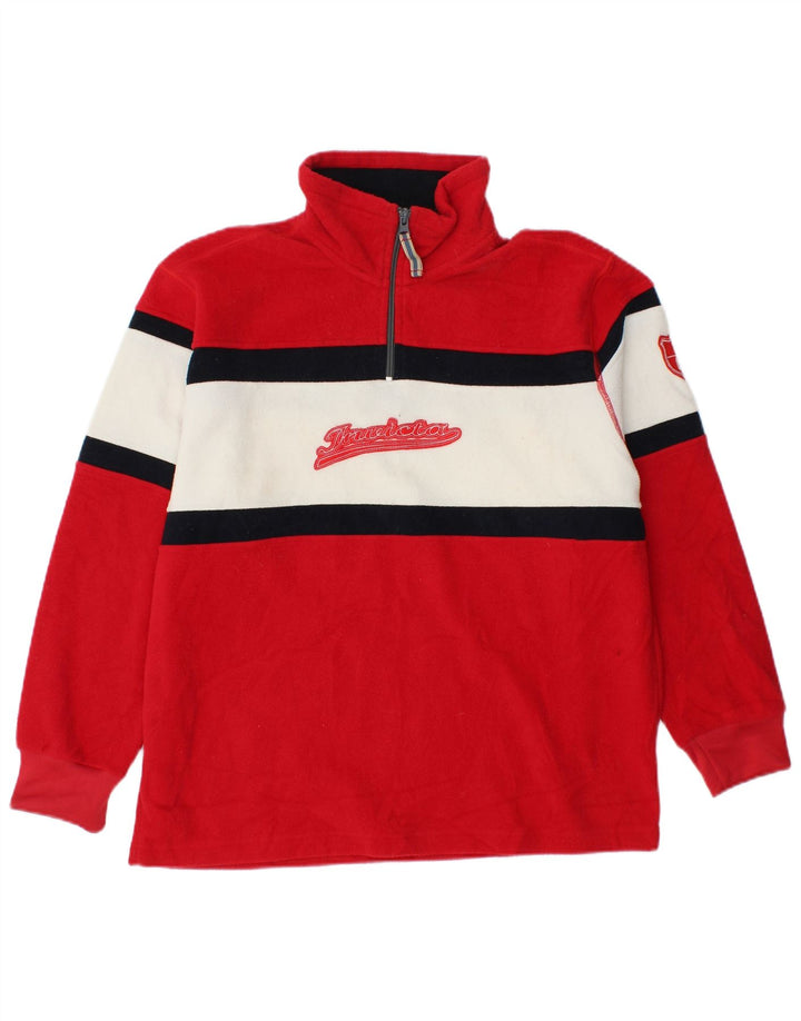 INVICTA Мужской флисовый джемпер на молнии с рисунком, маленький красный, цветных блоков