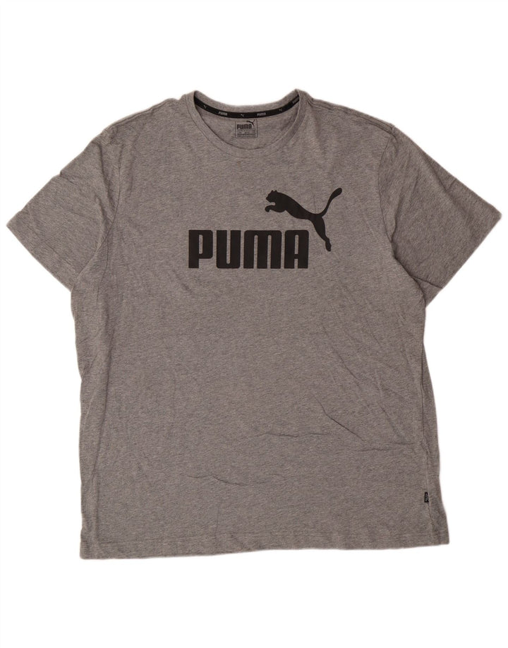 Мужская футболка с рисунком Puma 2XL, серый хлопок