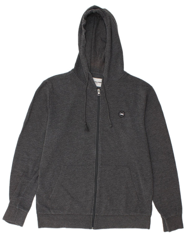 Мужской свитер с капюшоном на молнии Jack & Jones XL, серый хлопок