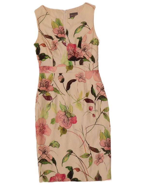 Женское платье-футляр без рукавов Phase Eight UK 12, средний белый цветочный хлопок