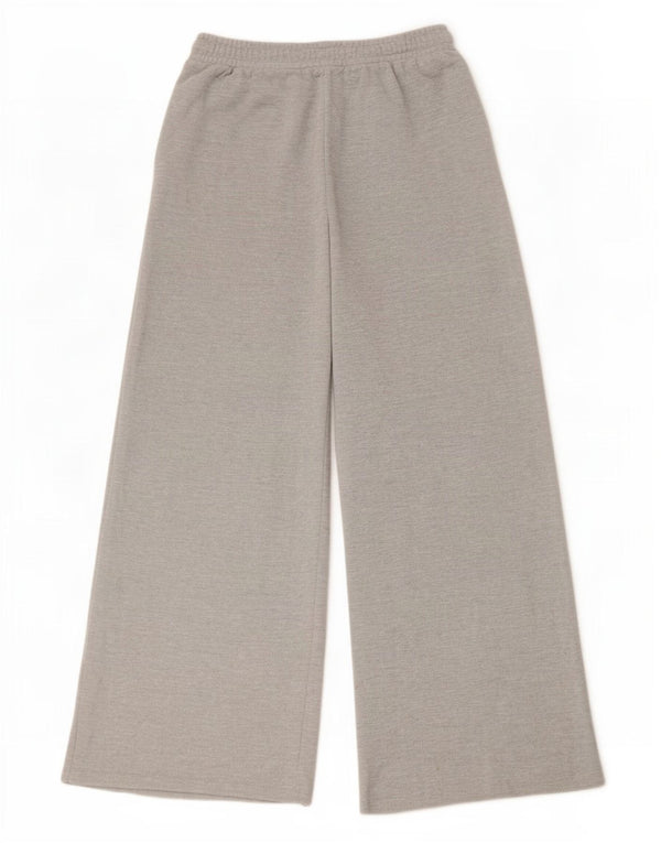 Женские широкие спортивные брюки Zara UK 12, средний серый, в крапинку