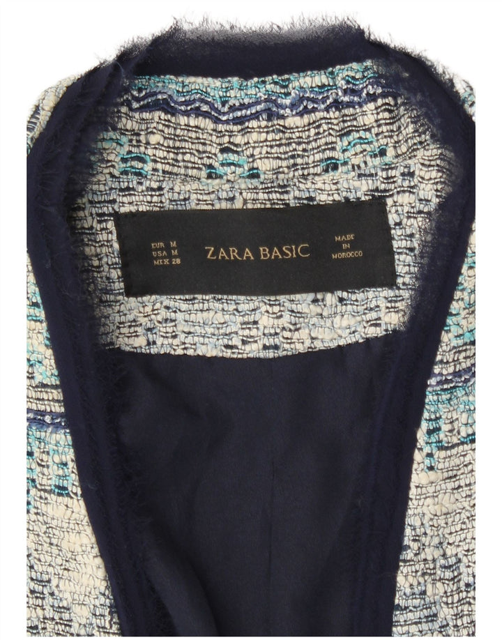 Женское открытое пальто Zara UK 12, средний синий в полоску