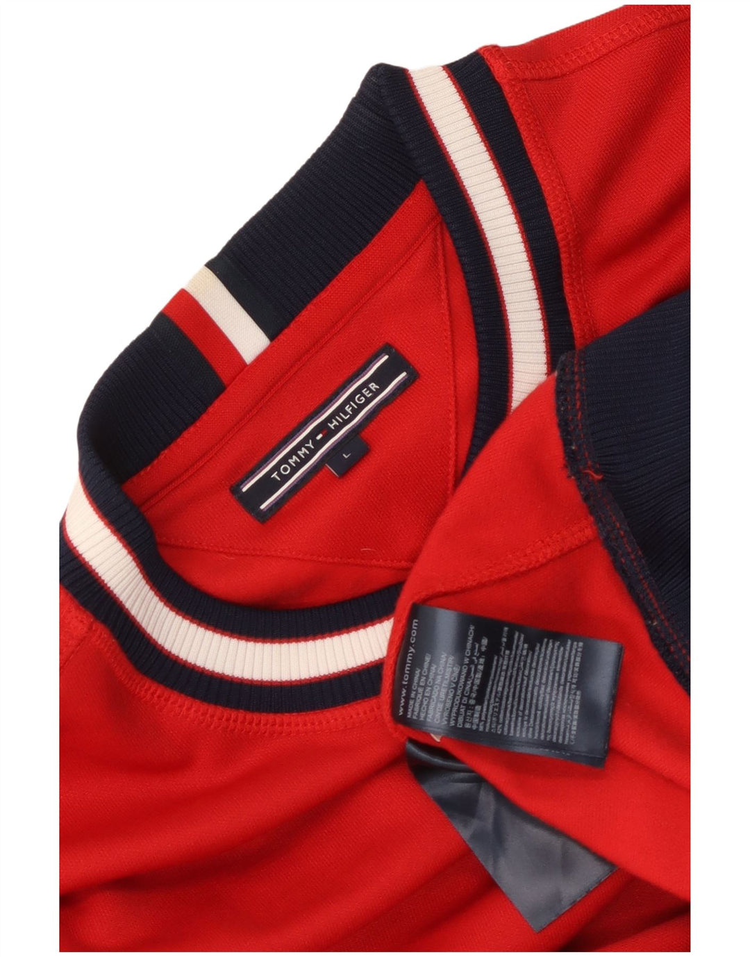 Мужской свитер Tommy Hilfiger, большой красный полиэстер с цветными блоками