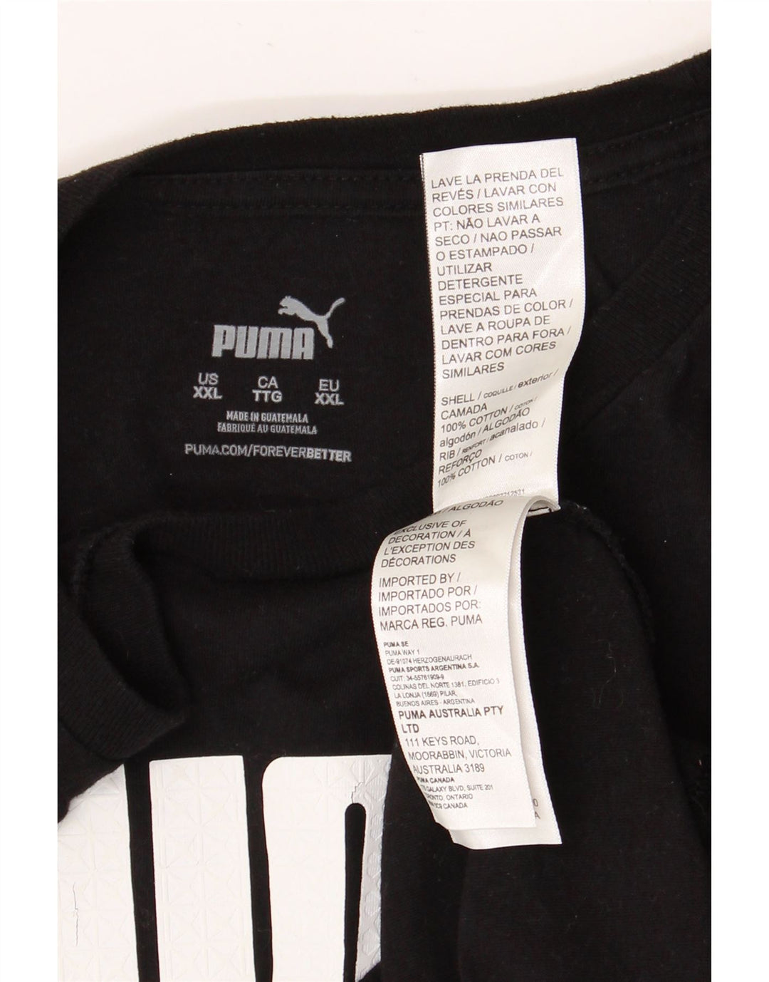 Мужская футболка с рисунком PUMA 2XL, черный хлопок