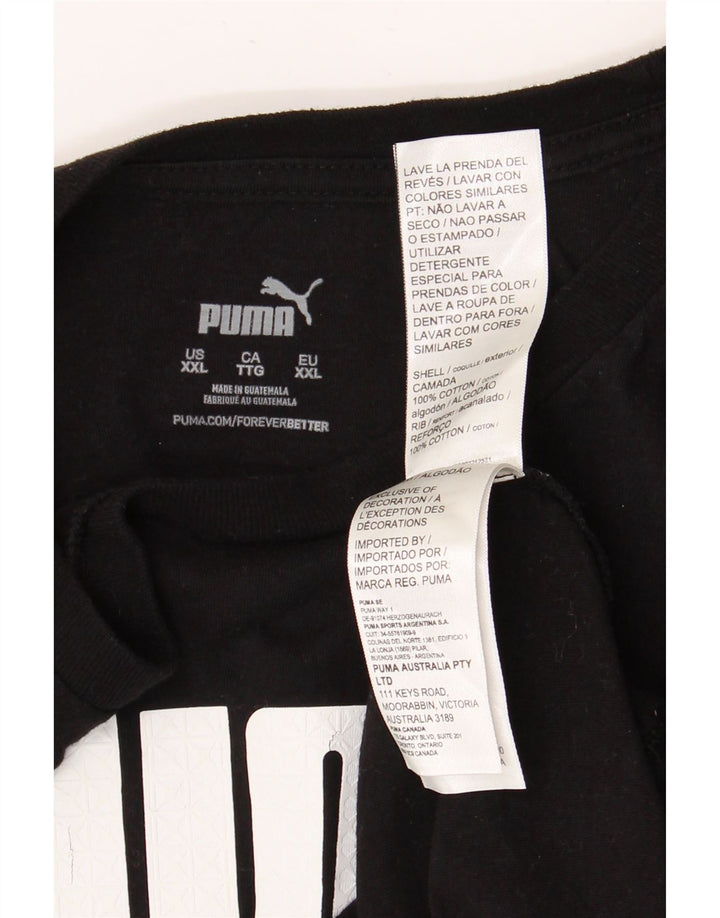 Мужская футболка с рисунком PUMA 2XL, черный хлопок