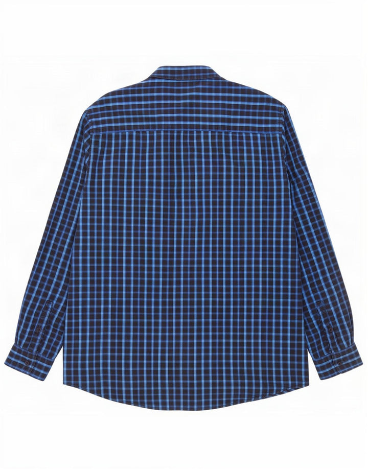 Мужская рубашка стандартного кроя Wrangler 3XL, синяя клетка, хлопок