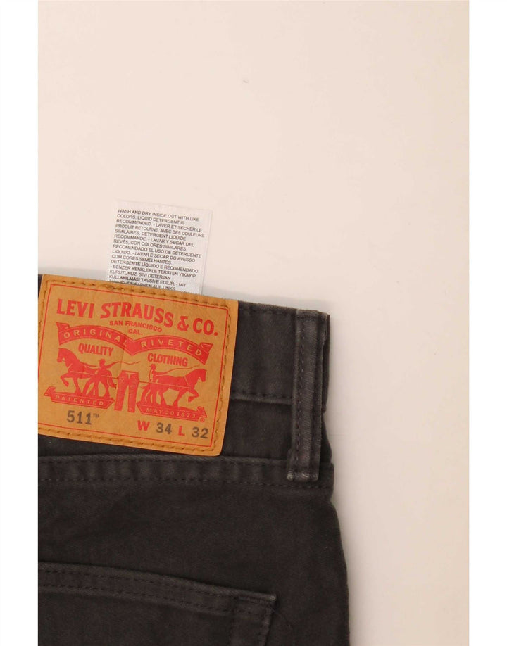 Мужские джинсы Levi's 511 Slim W34 L32 Серые хлопковые