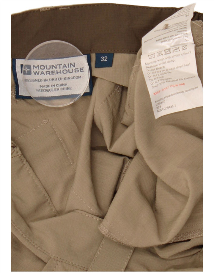 Mountain Warehouse Мужские укороченные брюки карго W32 L25 Бежевый полиэстер