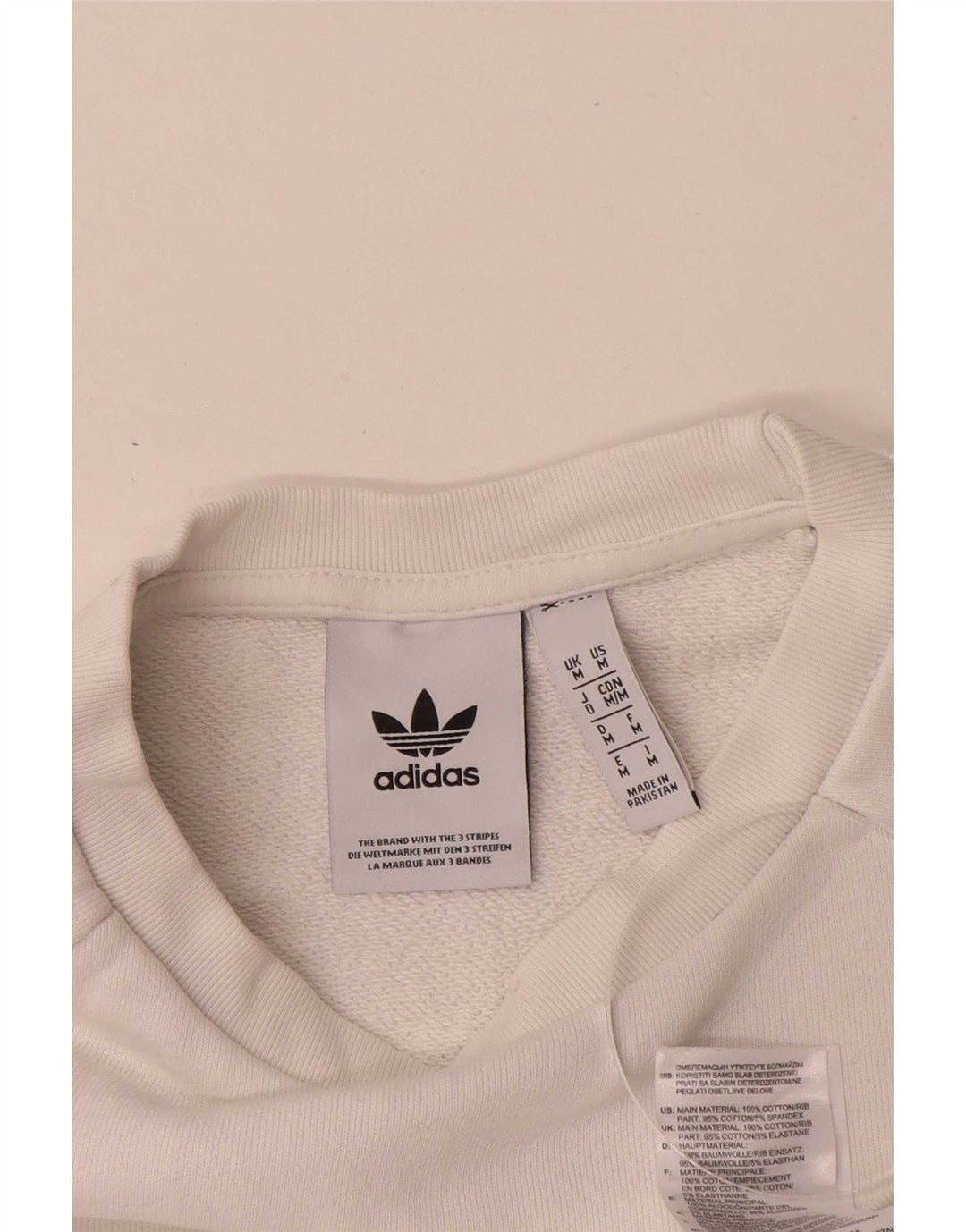 Женский свитер Adidas, джемпер среднего размера, белый хлопок, хлопок