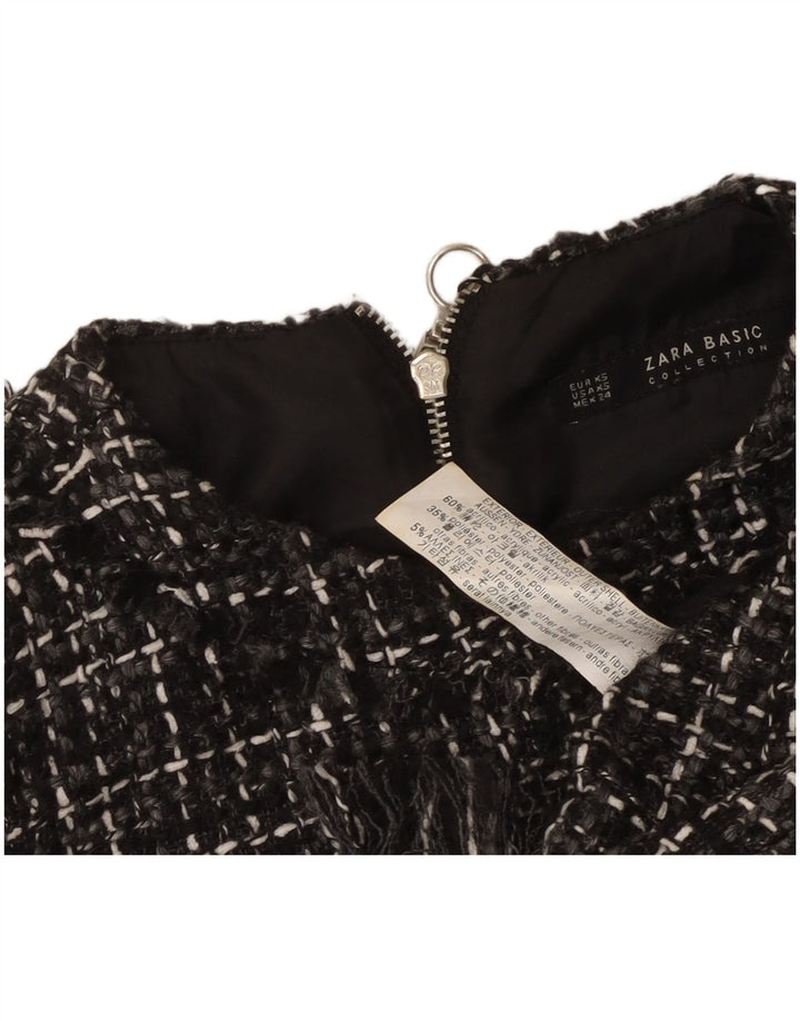 Женское платье прямого кроя без рукавов Zara UK 6 XS, черное акрил в клетку