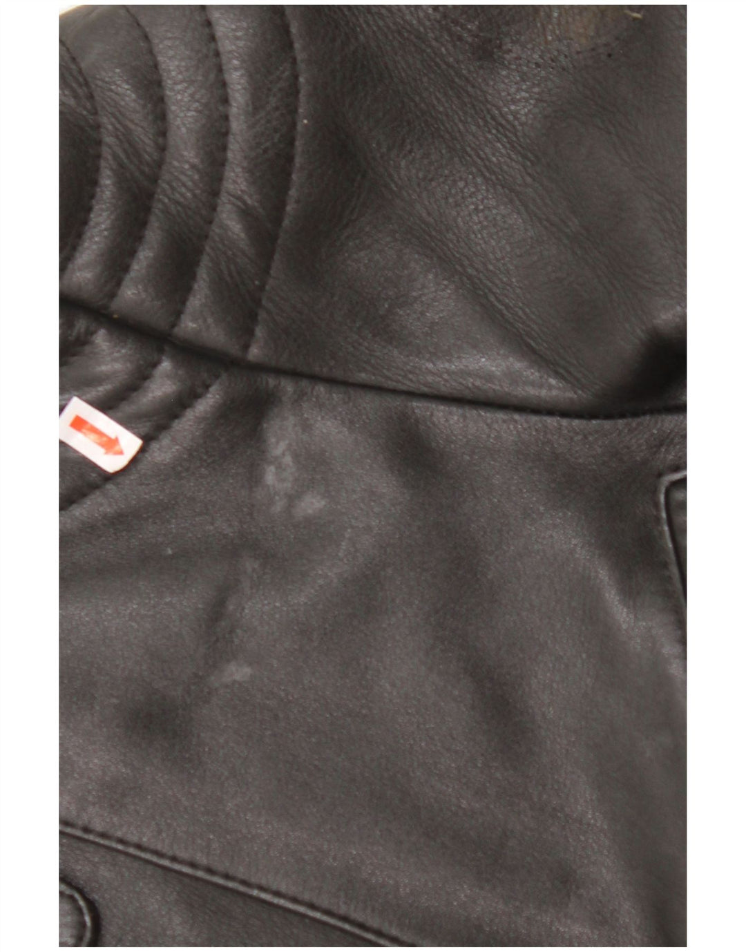 ВИНТАЖНАЯ женская кожаная косуха UK 18 XL, черная кожа