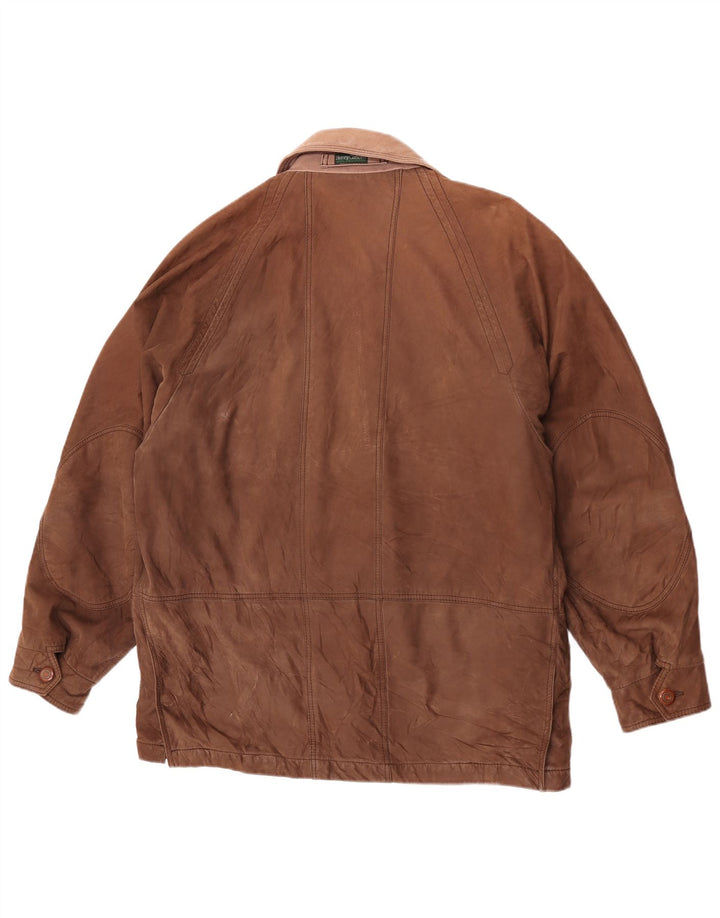 Мужская прочная кожаная куртка Генри Коттонс IT 50, большая коричневая кожа