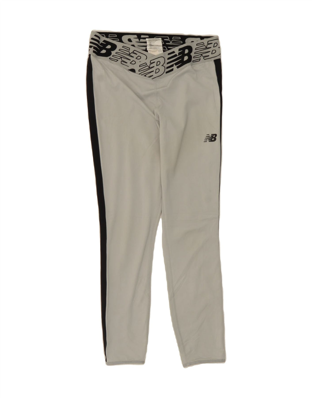 NEW BALANCE Womens Graphic Leggings UK 12 Medium Grey Colourblock Vintage New Balance and Second-Hand New Balance from Messina Hembry 