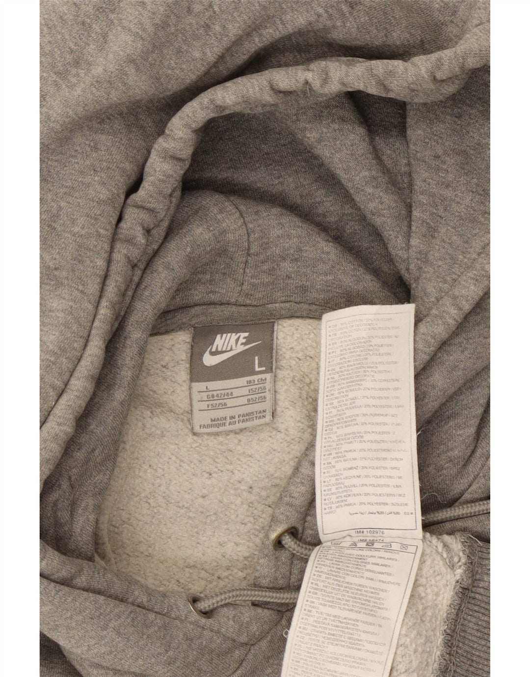 Мужской джемпер с капюшоном NIKE UK 42/44, большой серый хлопок в крапинку