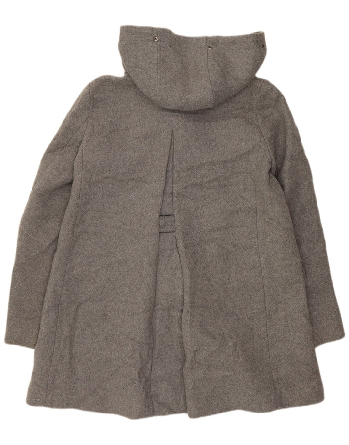 Женское двубортное пальто с капюшоном Zara UK 10, маленькое серое