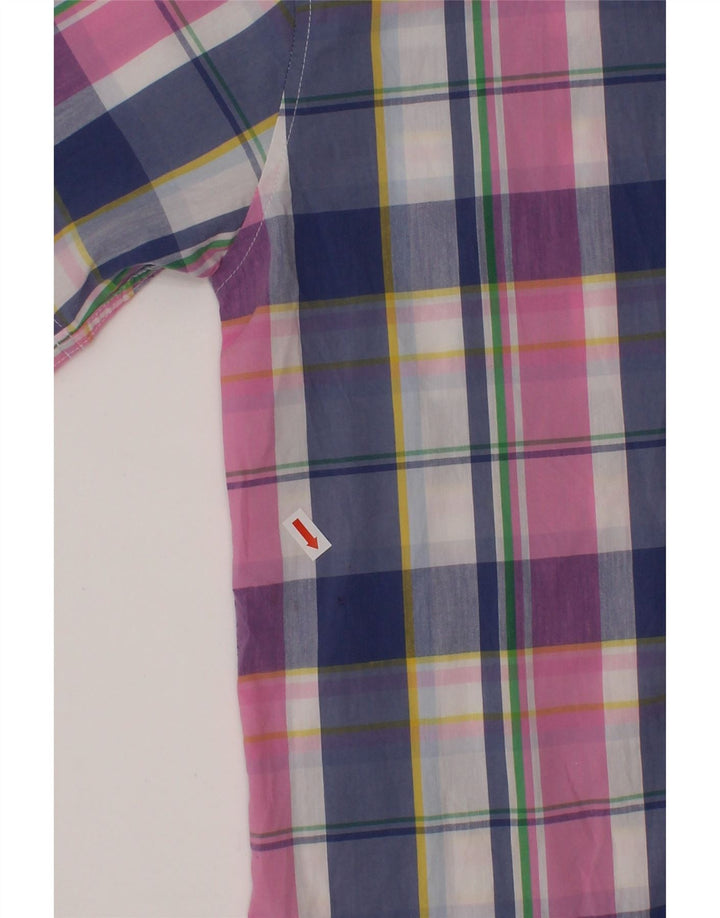 WRANGLER Boys Short Sleeve Shirt 15-16 Years 2XL Multicoloured Check Vintage Wrangler and Second-Hand Wrangler from Messina Hembry 