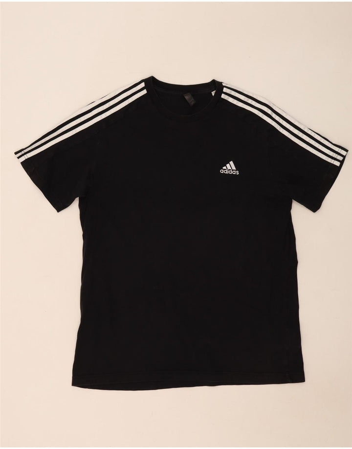 Мужская футболка Adidas Top большого размера из хлопка черного цвета