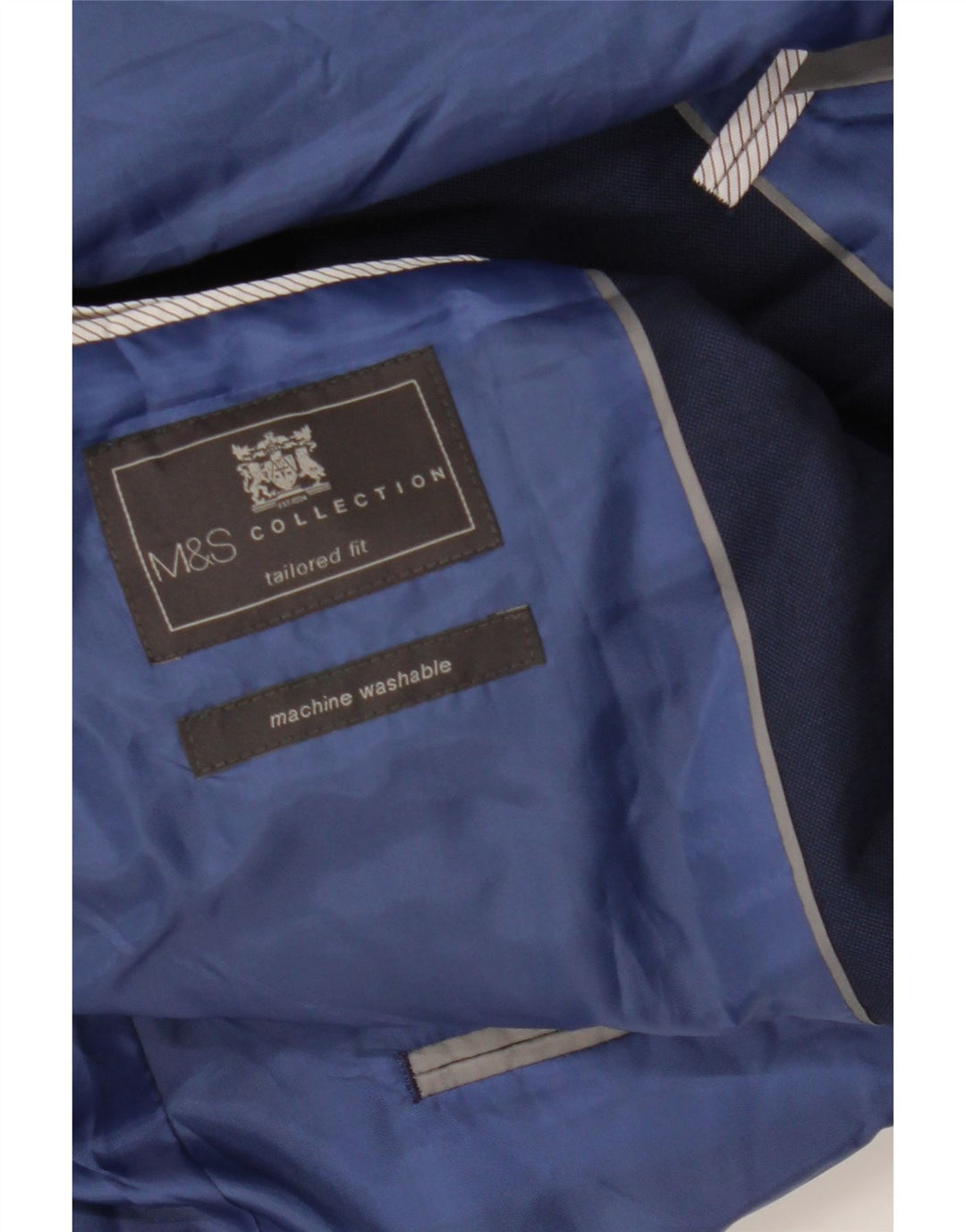 Мужской пиджак приталенный пиджак MARKS & SPENCER UK 44 2XL темно-синий