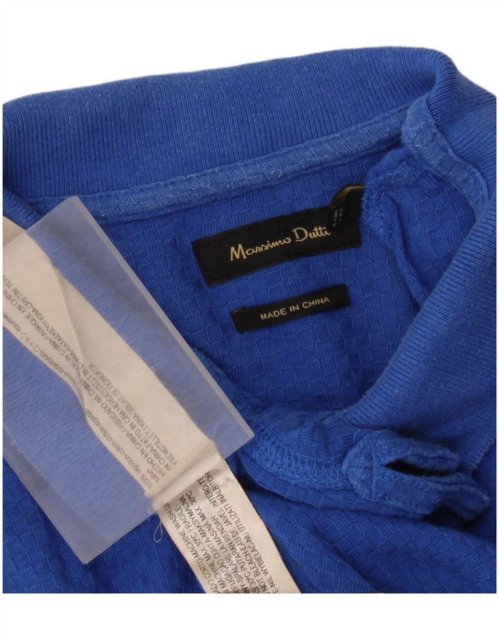 Мужская рубашка-поло Massimo Dutti, большой синий хлопок