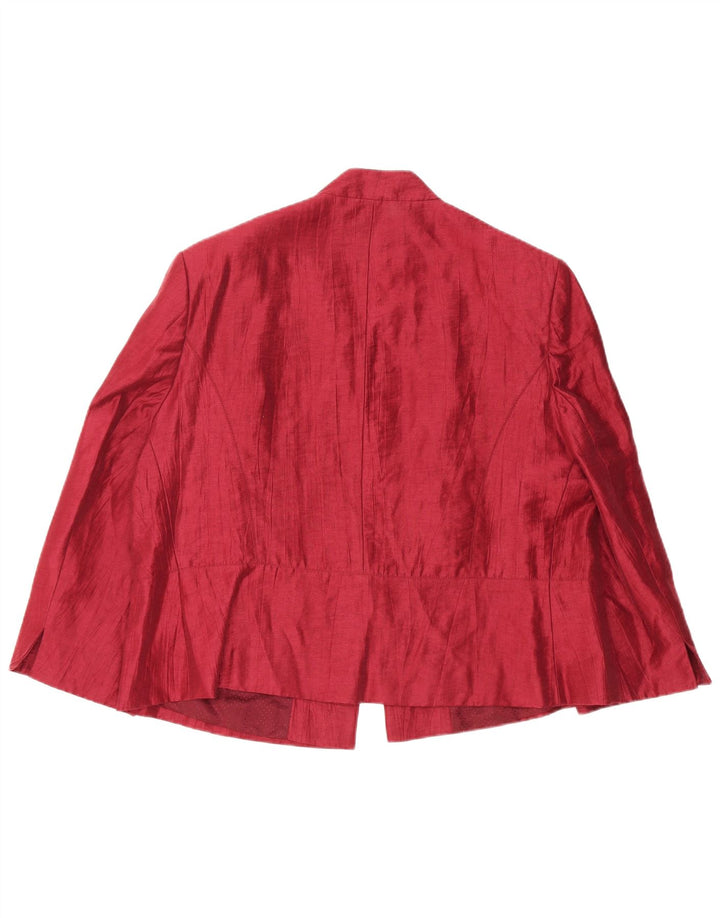 Женский пиджак CC на 1 пуговице UK 20 2XL Бордовый льняной пиджак