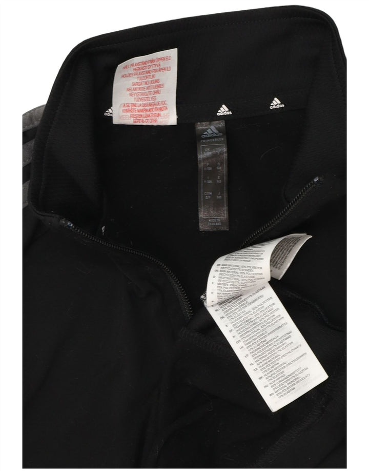 Пуловер с воротником на молнии Adidas для мальчиков Aeroready, черный спортивный костюм, 9–10 лет