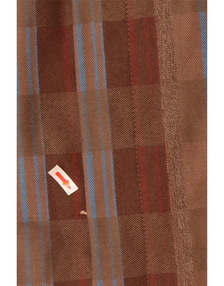 Винтажная женская прямая юбка с высокой талией IT 44 Medium W26 Коричневая клетка