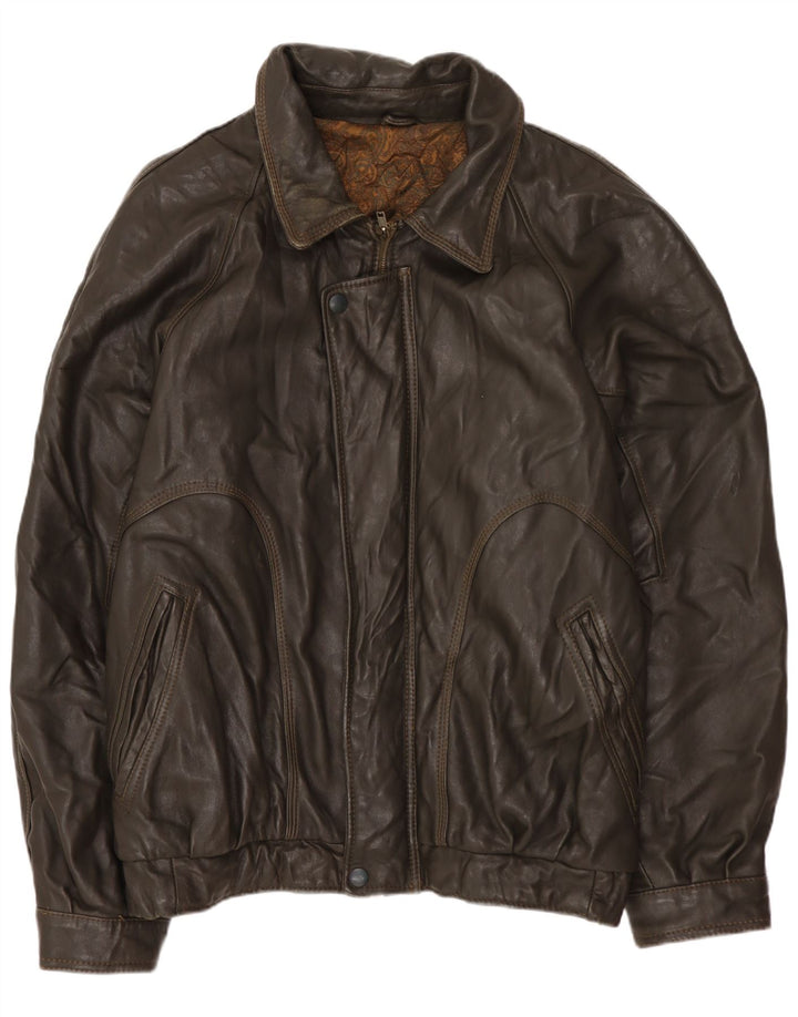Мужская кожаная куртка VINTAGE UK 42 XL коричневая