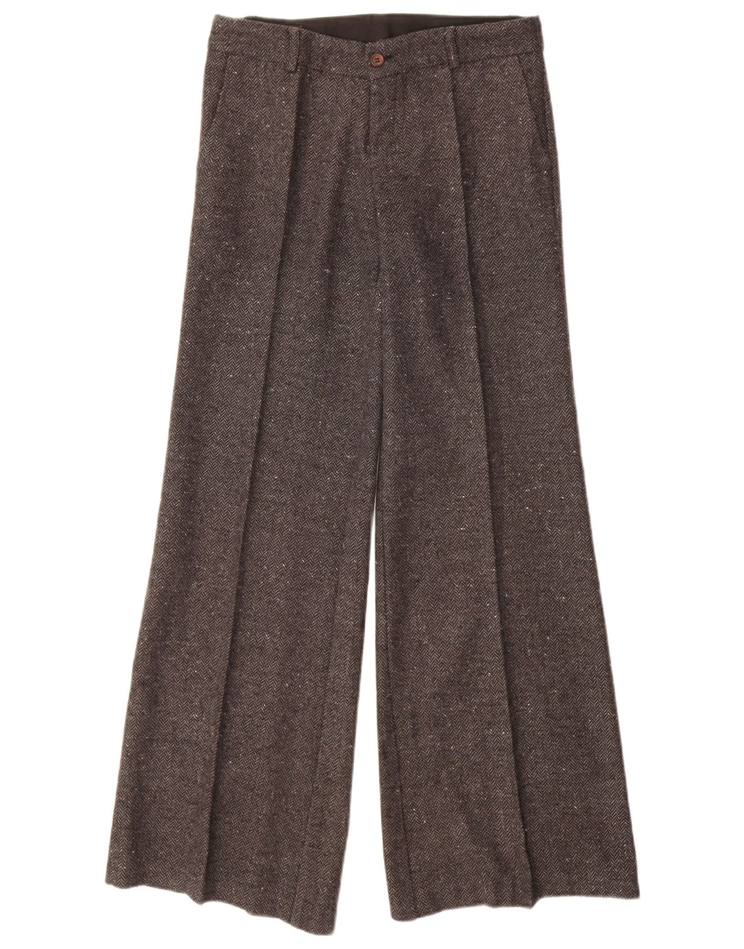 ВИНТАЖНЫЕ женские повседневные брюки IT 40 Small W28 L32 Серые с узором «елочка»