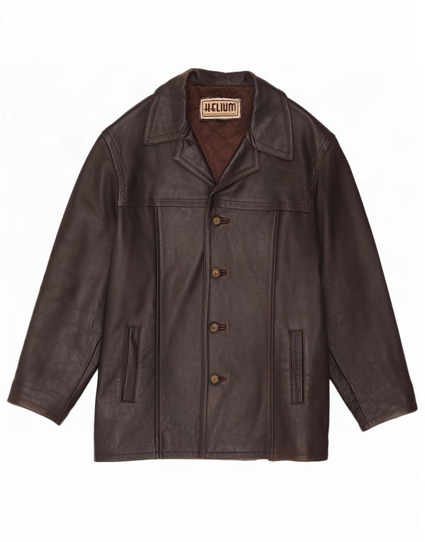 Helium Mens Leather Jacket UK 40 Large Brown