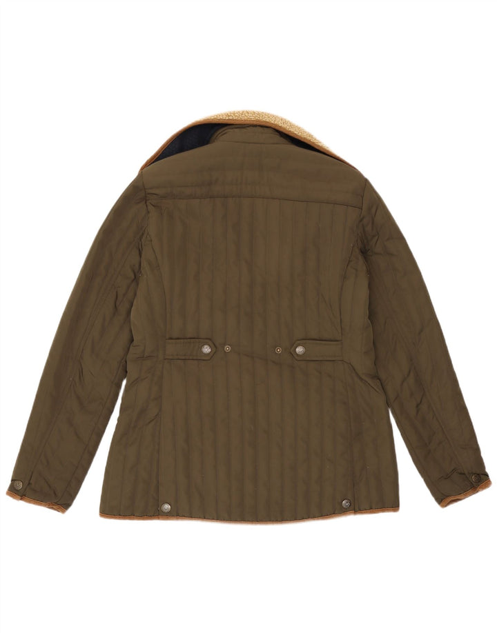 Женская стеганая куртка Crew Clothing UK 12, средний цвет хаки, полиэстер