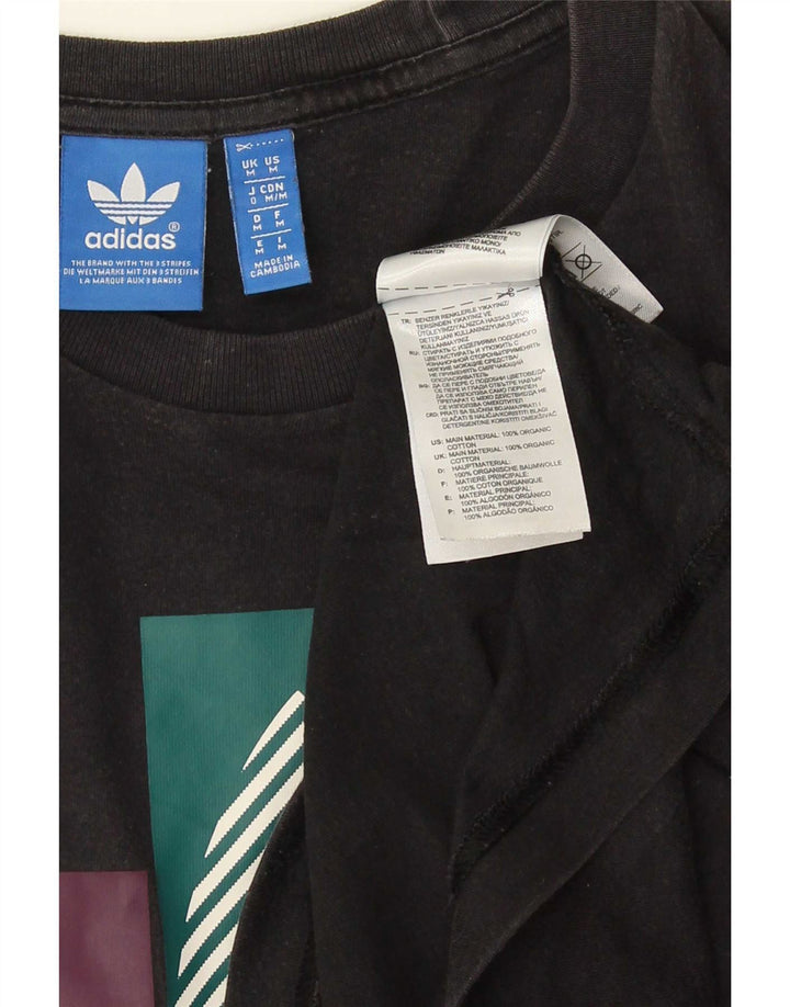 Adidas Мужская футболка с рисунком Топ среднего размера, черный хлопок