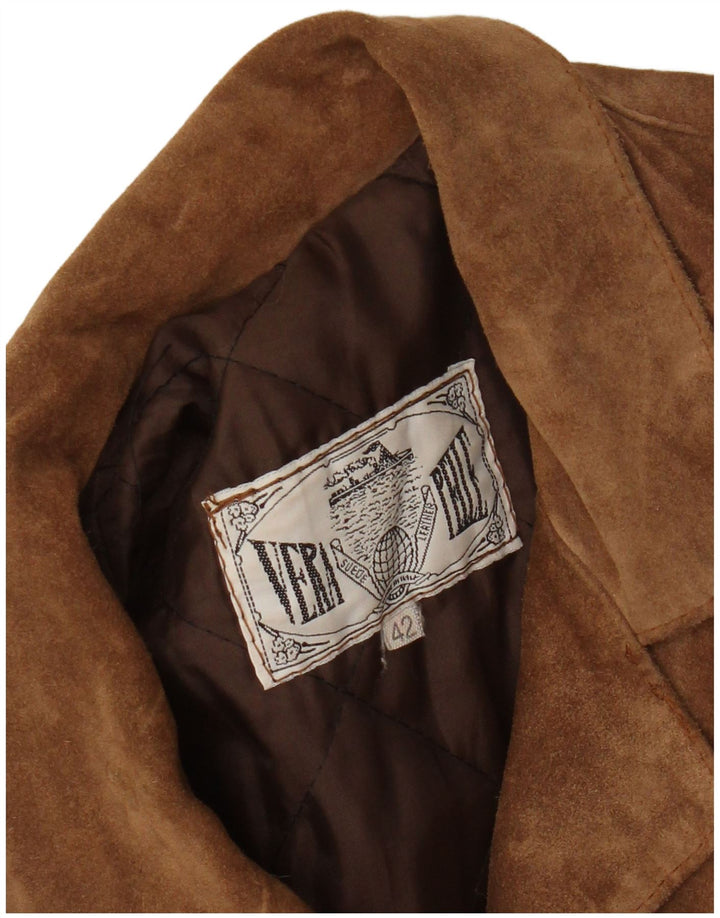 Винтажная женская замшевая куртка IT 42 Medium Brown Leather