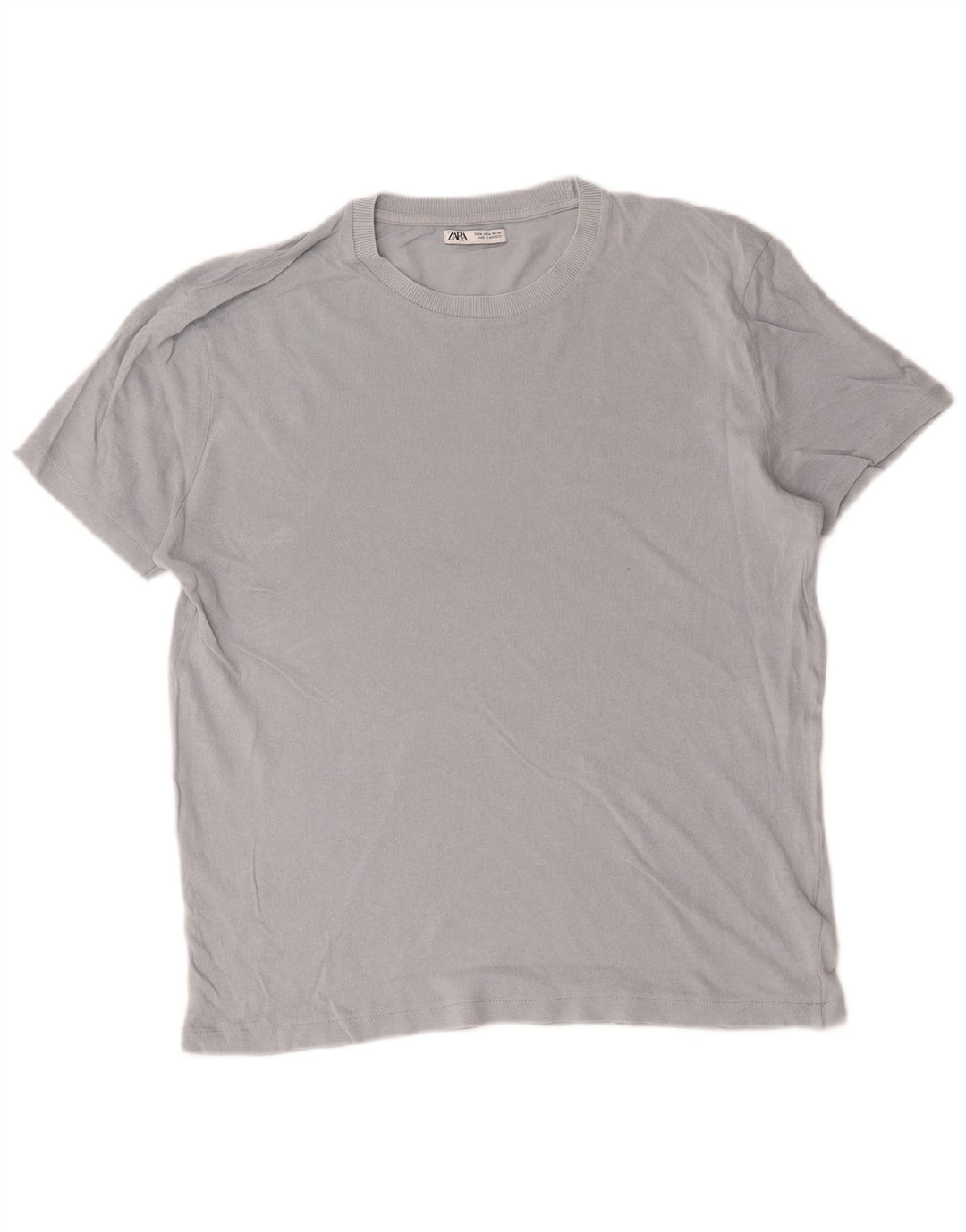 Мужская футболка Zara Top из хлопка среднего серого цвета