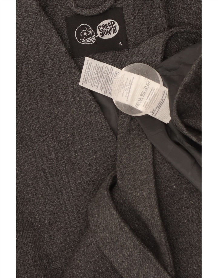 CHEAP MONDAY Женское пальто UK 10, маленькое серое акрил