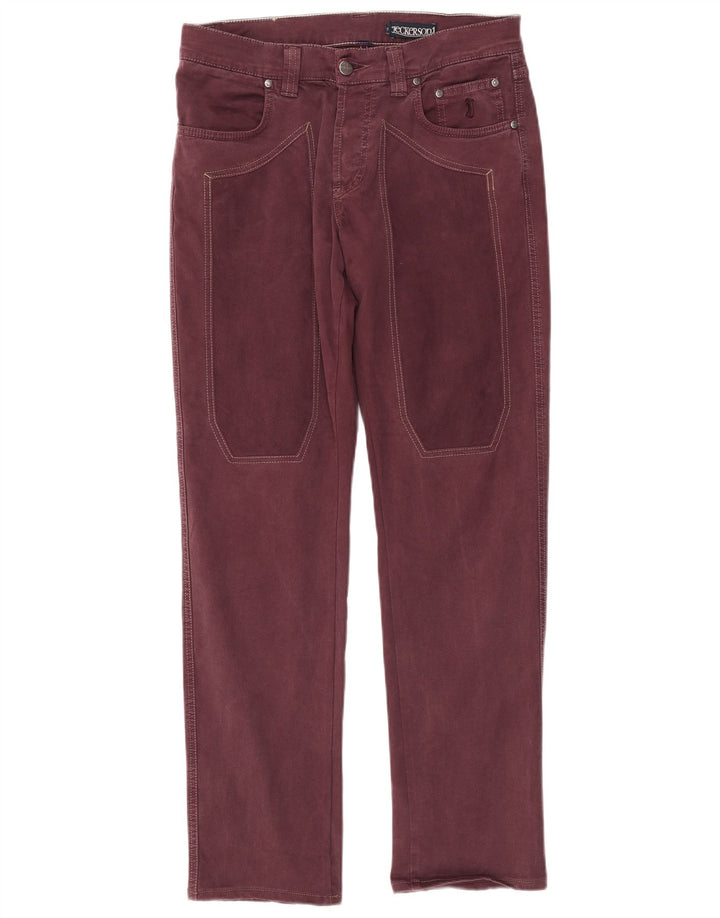 Мужские прямые джинсы Jeckerson W32 L31 темно-бордовые, хлопок