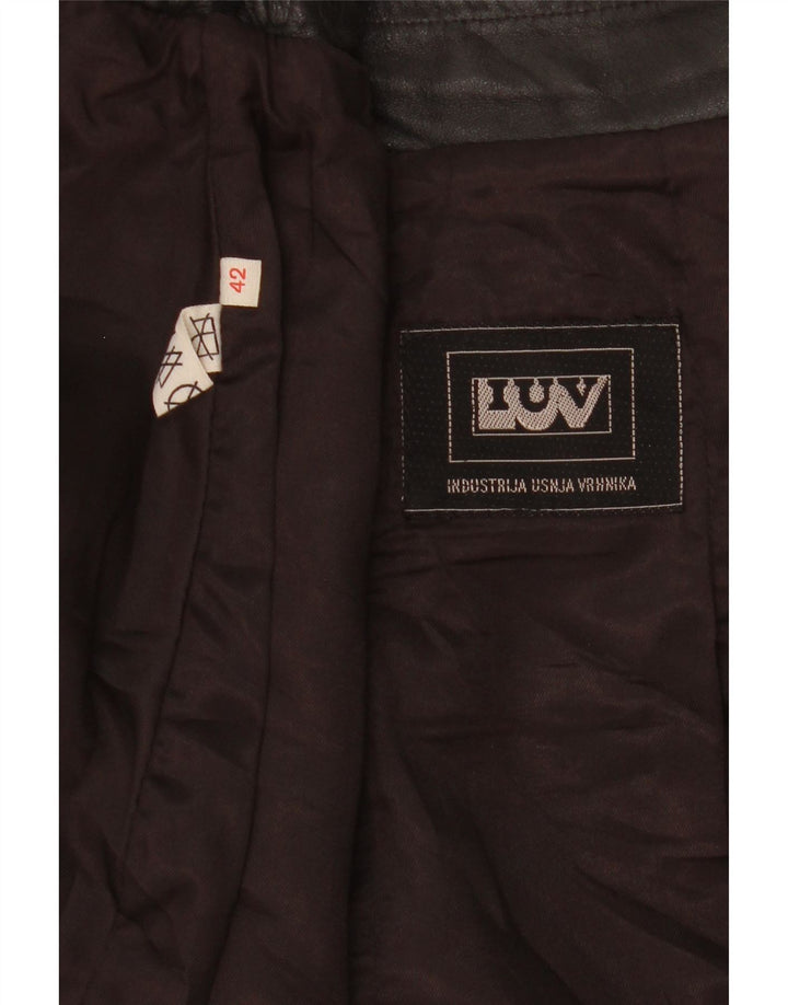 Винтажная женская кожаная юбка IT 42 Medium W27 Черная