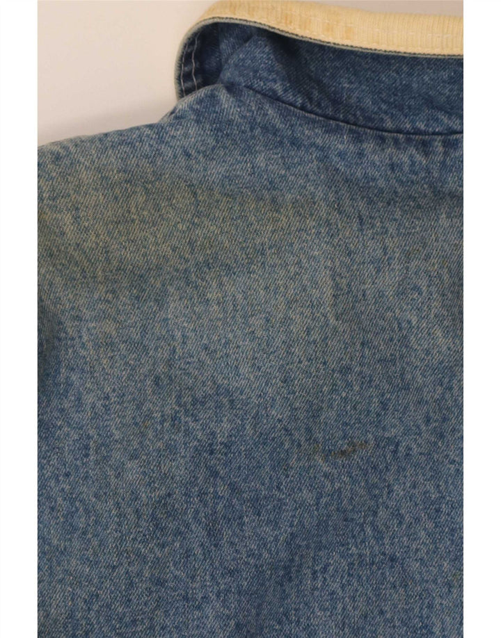 Мужская джинсовая куртка Outer из шерпа UK 40, большая синяя хлопковая ткань