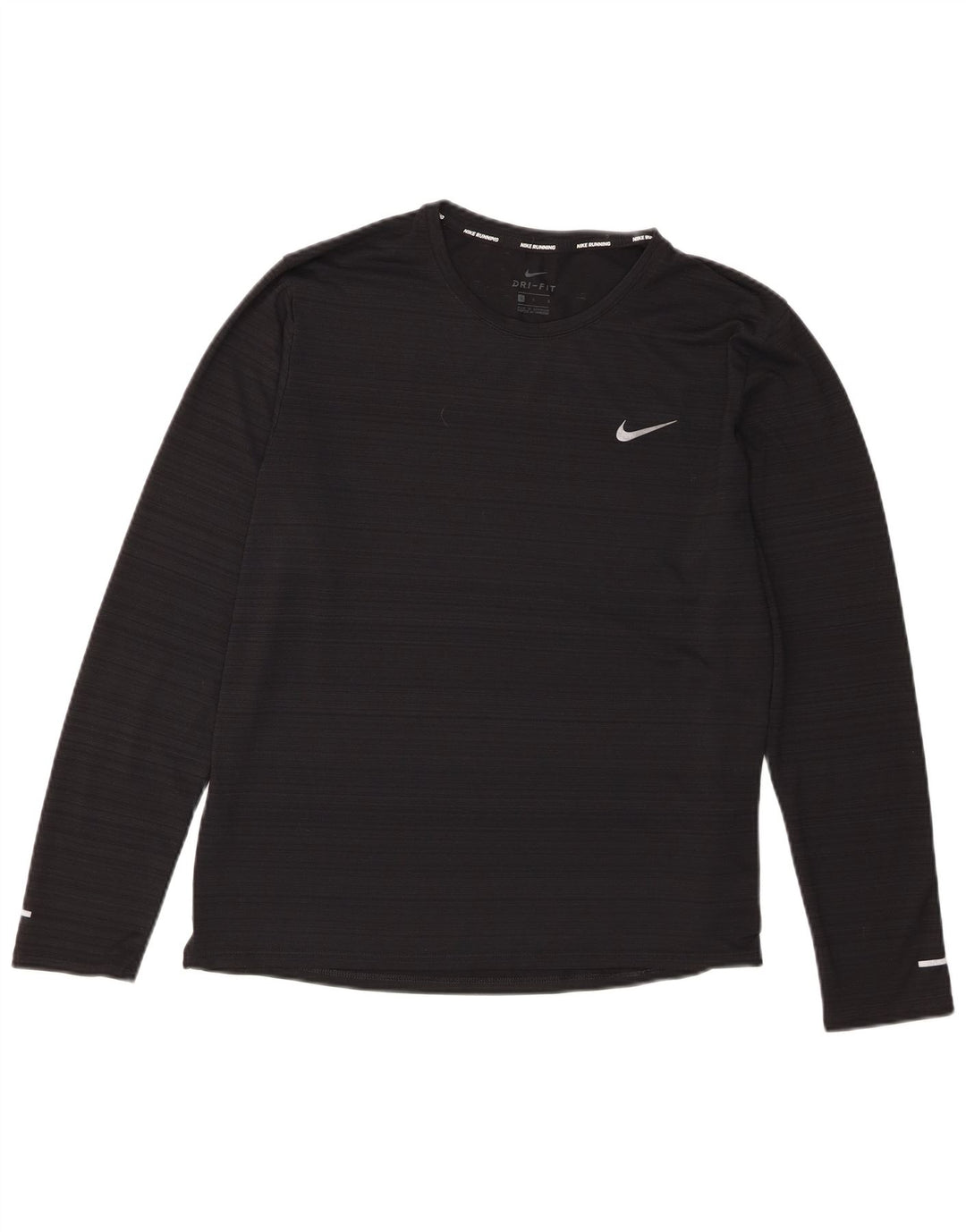 Женский топ Nike Dri Fit с длинным рукавом UK 16, большой полиэстер в черную полоску