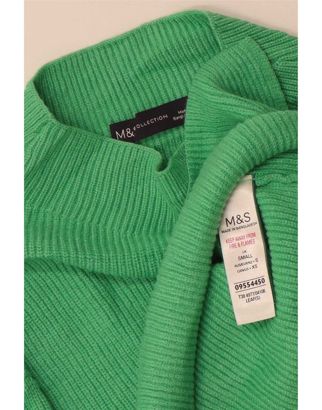 Женский джемпер с высоким воротником Marks & Spencer, Великобритания, 10, маленький, зеленый, вискоза
