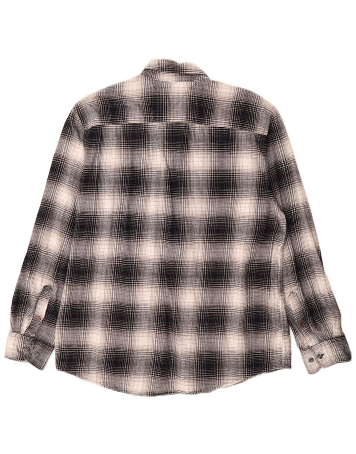 Tommy Hilfiger Мужская фланелевая рубашка стандартного кроя XL серая клетка из хлопка